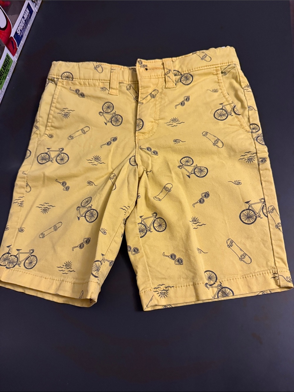Old Navy Yellow Printed Kids Flat-Front Shorts